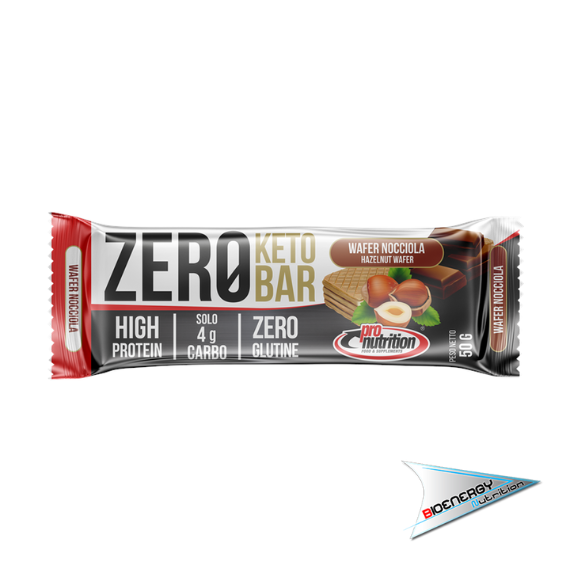 Pronutrition-ZERO KETO BAR (Conf. da 25 barrette da 50 gr)   Wafer Nocciola  